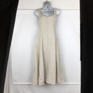 Primark Linen Midi Tank Dress Natural Tan Women’s Size 8 The Primark Edit